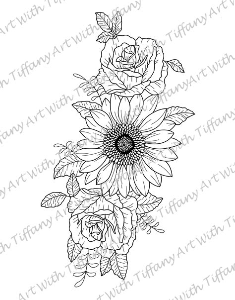Digital Digital File Instant Download Daisy Flower Tattoo Designhand