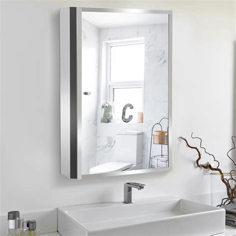 Stainless Steel Wall Mounted Bathroom Mirror Cabinet
