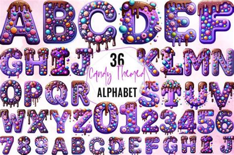 Candy Themed Alphabet Clipart Graphic By Aspectstudio · Creative Fabrica