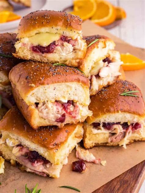 Turkey Cranberry Brie Sliders Mighty Mrs Super Easy Recipes