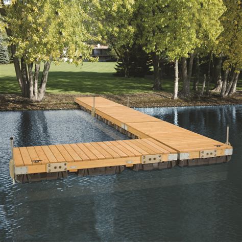 Pre-Built Commercial Grade Floating Dock with Wood Frame & Top - 4'x10'