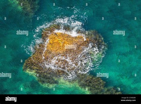 Aerial View Of Sea Waves And Fantastic Rocky Coast The Concept Of