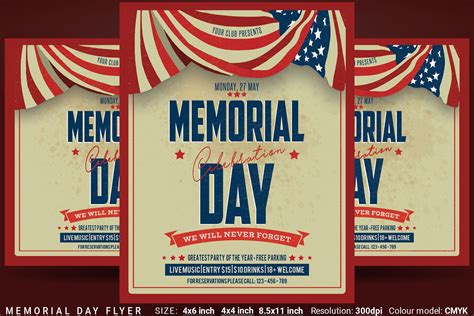 Memorial Day Flyer Photoshop Templates ~ Creative Market