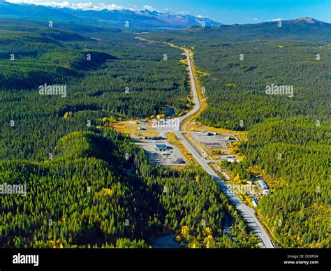 Driving The Alaska Highway Up Through The Yukon Territory In Canada In