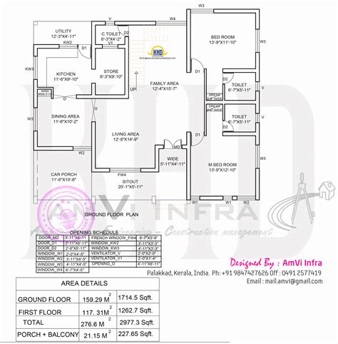bedroom house elevation  floor plan home kerala plans