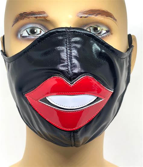 Red Lips Face Mask Hand Made Artisan Rolling Stones Etsy