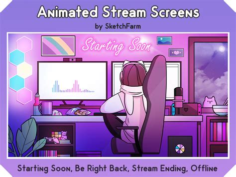 Animated Twitch Overlay Stream Screen Egirl Desk Bedroom Etsy Canada