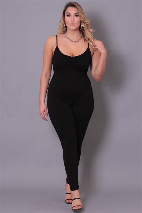 Plus Size Catsuit Jumpsuit Black Plus Size Outfits Curvy Outfits Clothes
