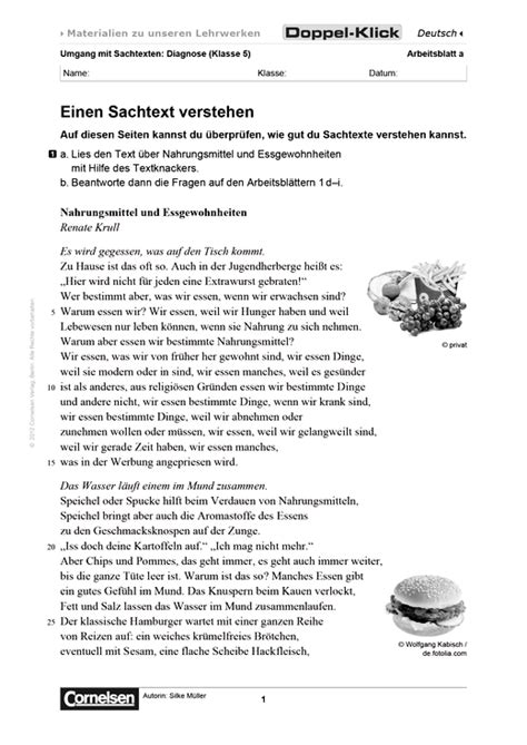 Sachtexte klasse 6 zum ausdrucken : Arbeitsblatt DaZ 5. Klasse Einen Sachtext verstehen ...