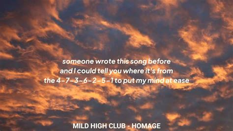 Mild High Club Homage Lyrics Youtube