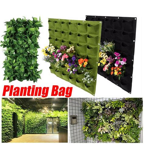Buy Wall Hanging Planting Bags 491836 Pockets Green Grow Bag Planter