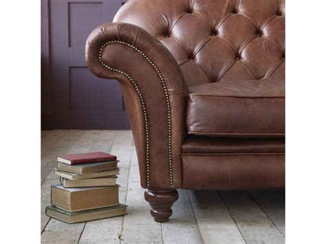 The Crompton Vintage Brown Leather Chesterfield Sofa