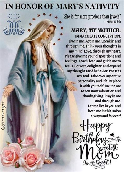 Happy Birthday To The Best Mother Blessed Virgin Mary Prayer For
