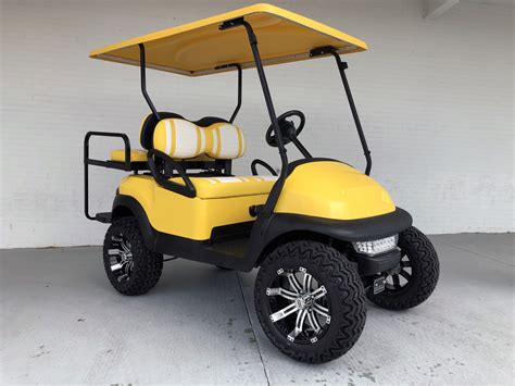 Yellow Beach Cruiser Club Car Golf Cart Golf Carts Lifted