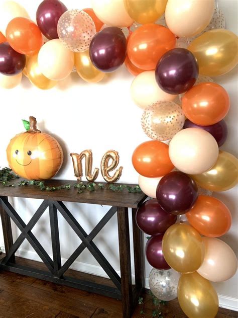 Fall Balloon Garland Diy Kit Blush And Burgundy Bridal Etsy Pumpkin