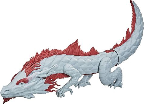 A White And Red Dragon Figurine On A White Background