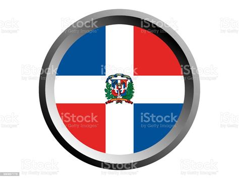 Round National Flag Of Dominican Republic Stock Illustration Download