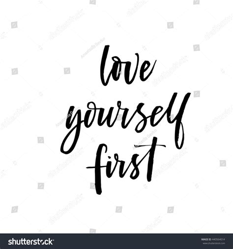 Love Yourself First Card Hand Drawn Stock Vector 440564014