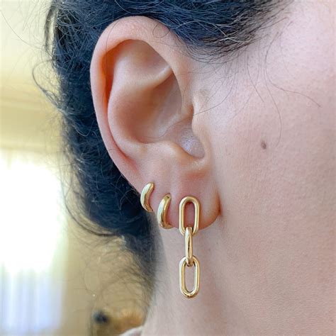 Thick 14K Solid Gold Huggie Hinged Hoop Earring Cuff 10mm Etsy UK