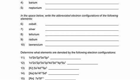 39 electron configuration practice worksheet answer key - Worksheet Master
