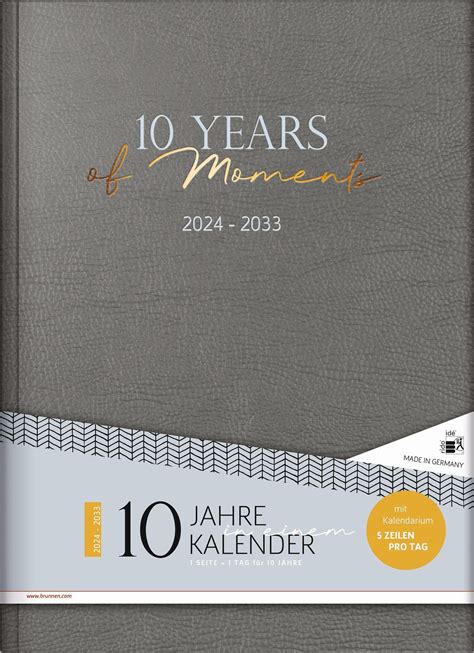 10 Jahres Kalender Buchkalender 2024 2033 10 Years Of Moments