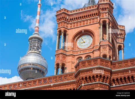 Berlin Rathaus Clock Tower Of The Red Town Hall Rotes Rathaus With