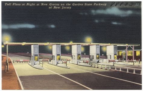 Toll Plaza At Night At New Gretna On The Garden State Parkway Of New