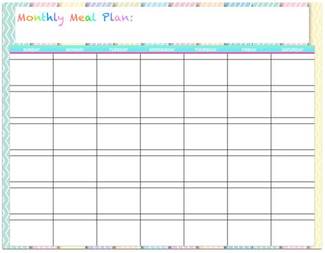 Free Templates Monthly Menu Planners The Housewife Modern