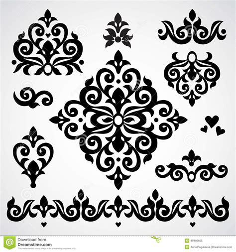 Creative vector design free download. Vector Set With Classical Ornament In Victorian Style ...