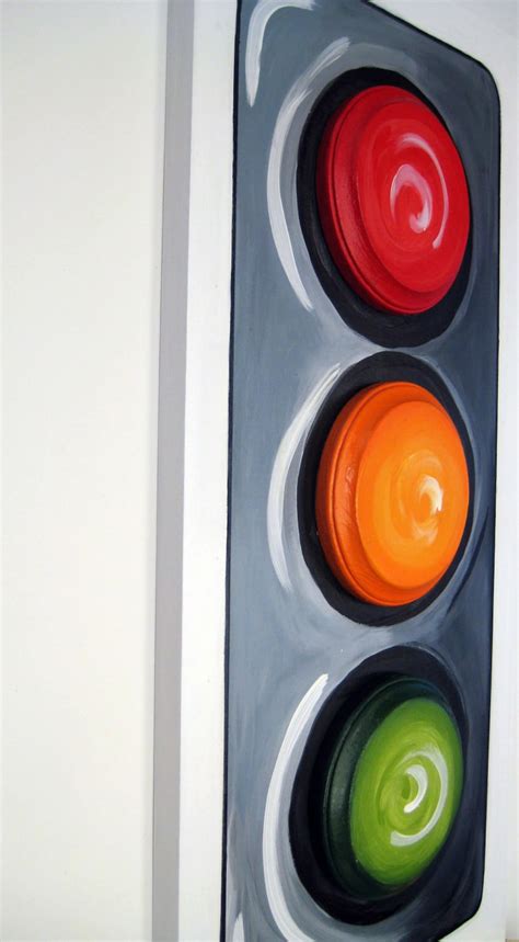 Traffic Light Painting24 Long Original Painting Of A Etsy