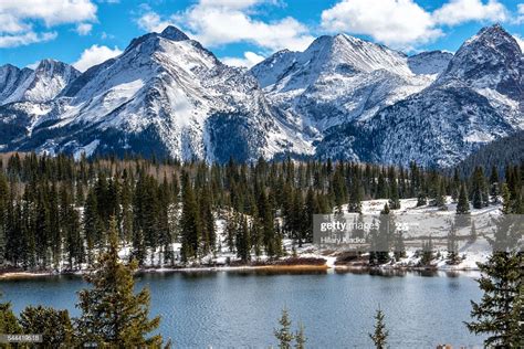 Snow Capped Mountains In Colorado High Res Stock Photo