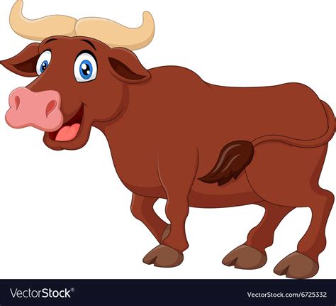 Cute Bull Cartoon Royalty Free Vector Image Vectorstock