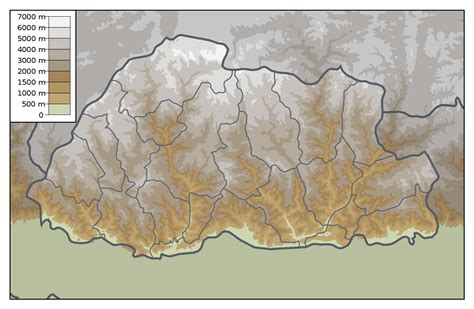 Physical Map Of Bhutan Bhutan Physical Map Maps Of All
