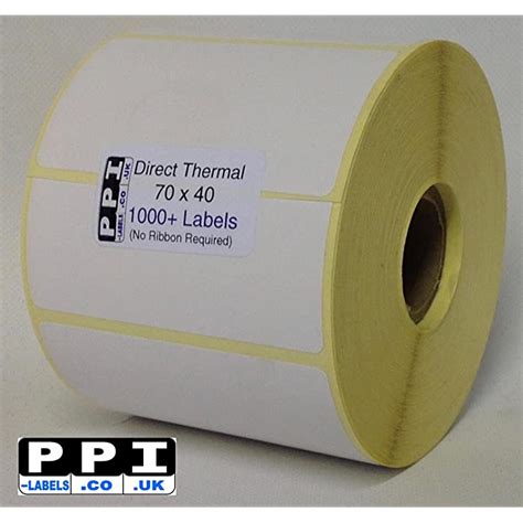 Buy 1 X Roll 1000 Labels 70mm X 40mm Plain White Blank Direct Thermal