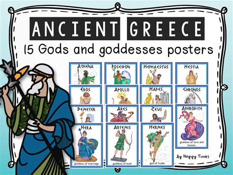 15 Ancient Greece Mythology Gods And Goddesses Posters By Hoppytimes