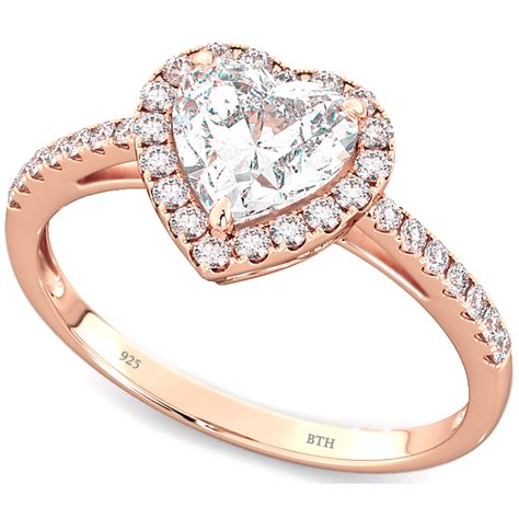 Rose gold engagement rings offer a classic and elegant alternative to white and yellow gold. Rose Gold Plated Sterling Silver Heart Wedding Engagement Band Ring