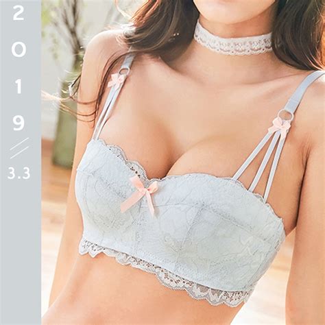 Japanese Women Push Up Bra Sexy Lingerie Half Cup Brassiere Embroidery Lace Wireless Underwear
