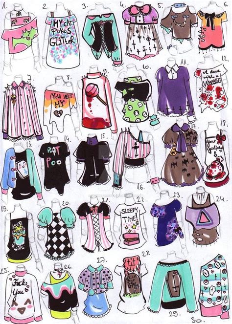Creepy Cute Closed Fashion Design Drawings Drawing Anime Clothes