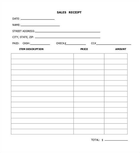 Sales Receipt Templates 13 Free Word Excel And Pdf Formats Samples
