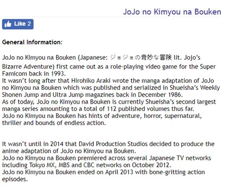 Zerochan's description of JJBA : cursedjojo