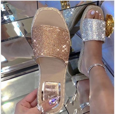 Sandal Silver Rhinestone In Rhinestone Sandals Gold