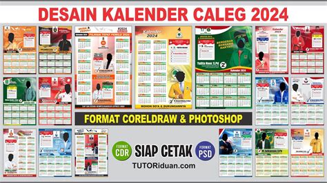 18 Desain Kalender Caleg 2024 Partai Nasional Pemilu 2024 Coreldraw