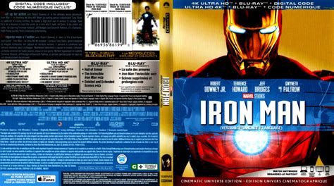 IRON MAN 2008 4K UHD BLU RAY COVER LABELS DVDcover