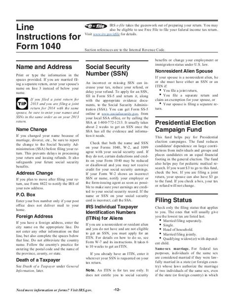Irs Filing Irs Filing Instructions For Form 1040