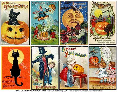 Halloween Stickers Vintage Halloween Postcard Decals And Spooky Clip Ar