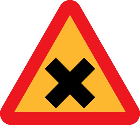 .warning stop template shape collection decorative decoration flat schematic construction vector traffic round modern signboard road sign icons yellow. Cross Road Sign clip art (109456) Free SVG Download / 4 Vector
