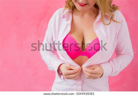 Woman Unbuttoned Shirt Stock Photo Shutterstock
