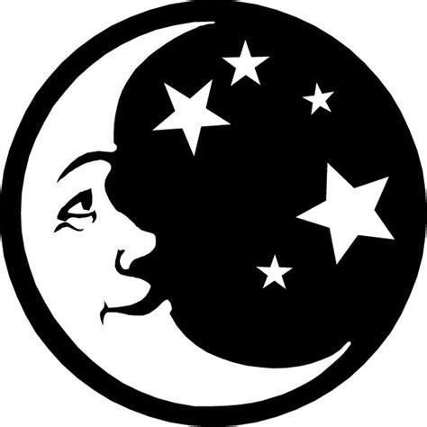 Moon And Stars Star Tattoos Moon Drawing Silhouette Stencil