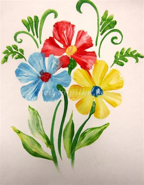 Как нарисовать букет цветов гуашью поэтапно для начинающих