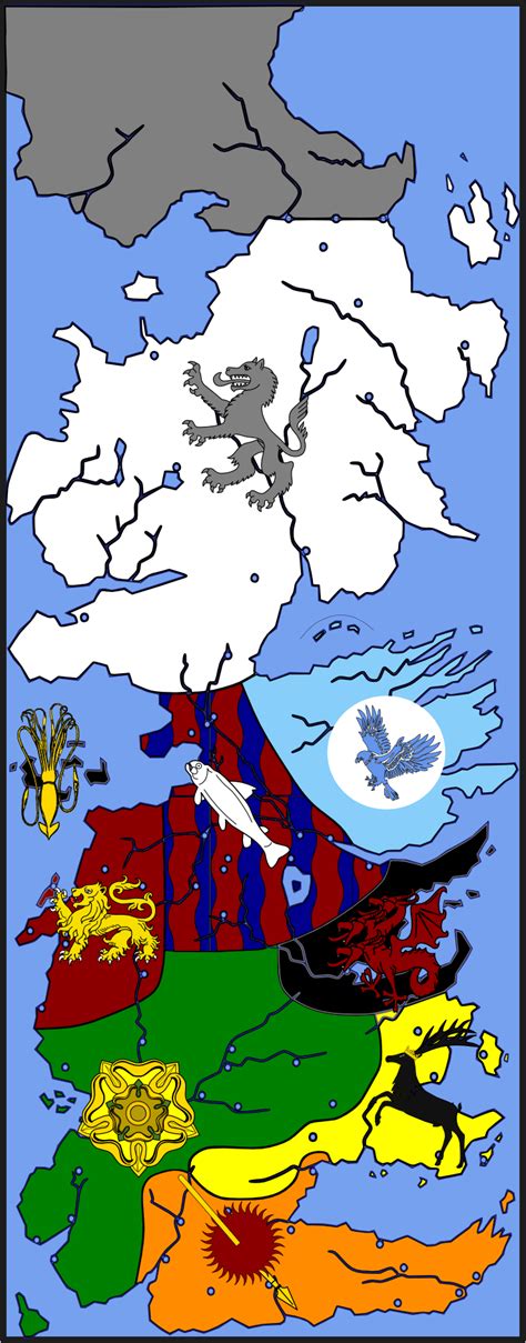 Interactive westeros map!click any region of house sigil to learn more about the seven kingdoms and the nine great houses that rule them (and the night's. File:Seven Kingdoms.png - A Wiki of Ice and Fire